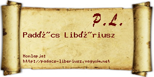 Padács Libériusz névjegykártya